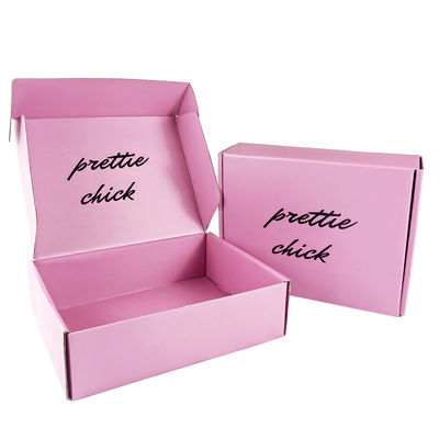 Les boîtes faites sur commande d'annonce de carton plat ont imprimé le rose