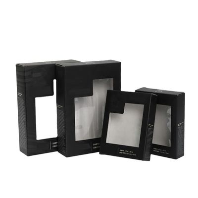 expédition Tuck Top Mailer Box Custom du noir 6x4x3 avec la fenêtre