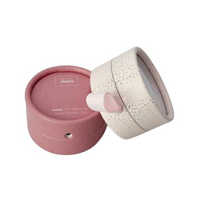 Petit tube de boîte ronde en carton à bijoux avec ruban