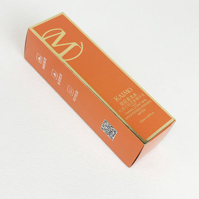 Petite boîte de rangement de cosmétiques orange pour soins de la peau Boîte d'emballage cadeau avec papier métallique d'argent