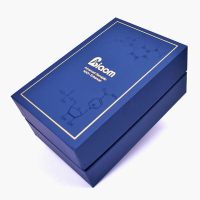 Boîte d'emballage en carton sur mesure avec logo UV brillant et feuille d'or