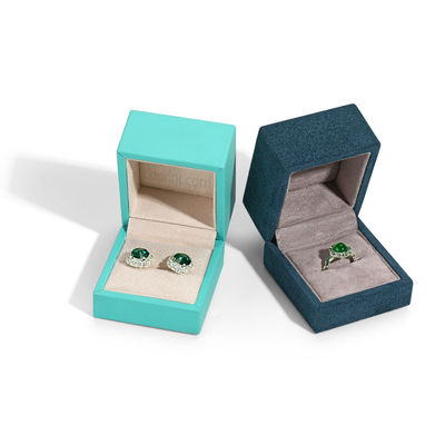 Boîte de rangement pour bague de fiançailles, boucle d'oreille, collier et logo personnalisé