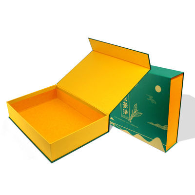 Boîte d'emballage cadeau magnétique verte faite pour les produits de thé avec conception personnalisée près de moi