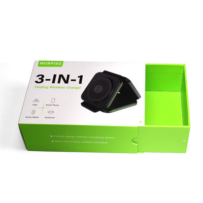Boîte de tiroir d'impression personnalisée d'impression créative Emballage en carton rigide Chargeur sans fil pliable Boîtes cadeaux coulissantes