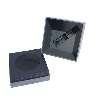 Boîte cadeau en carton noir de luxe emballage pot de miel et bougie avec insert d'éponge et sac à main