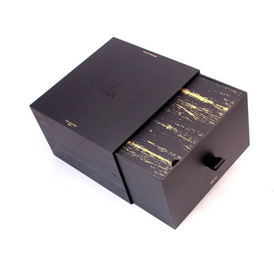 Boîte cadeau en papier noir de luxe pour les bouteilles de lotions cosmétiques avec mousse