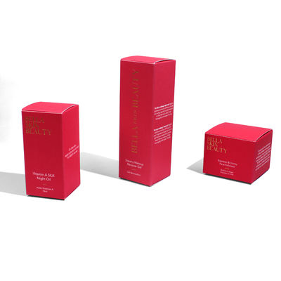 Boîtes personnalisées pour les soins de la peau avec texture rouge solide Boîte de crème pour le visage en papier boîte d'emballage cosmétique